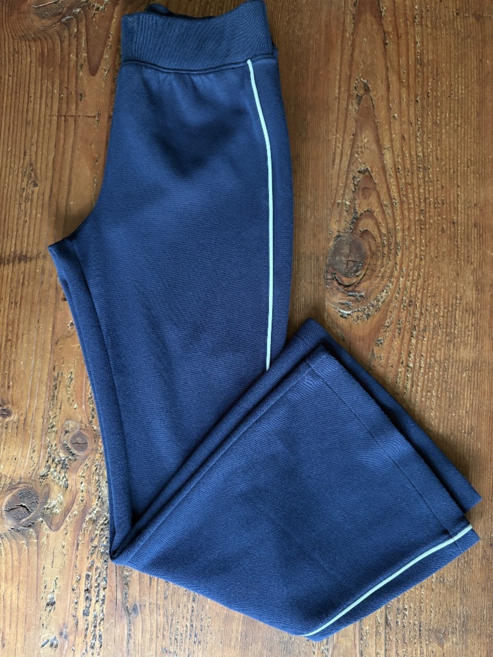 Spanx Navy Blue Sweatpants Size Small Wide Leg, Snag Flaw